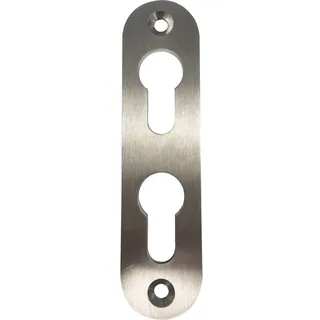 SCHÖSSWENDER PZ-Rosette mit 2 PZ-Lochungen, oval, Edelstahl matt