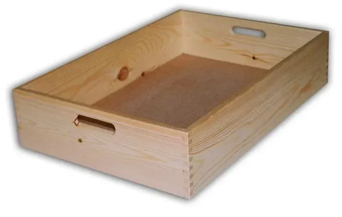 Holzkiste 60 x 40 x 13 cm - Biedrax Farbe: Natur