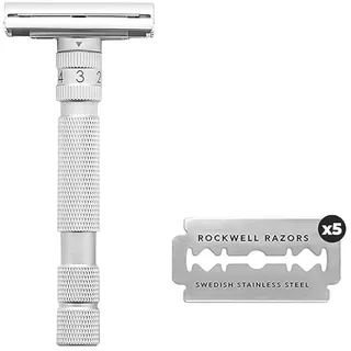 Rockwell Razors Rockwell Model T Gebürstetes Chrom, Einzel-, Standard-Rasierer