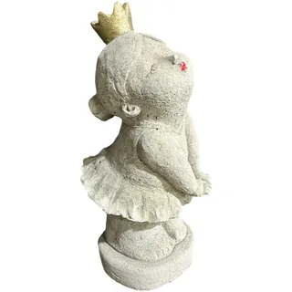 OriginalPaul Skulp & Betondesign Steinfigur Ballerina Melina mit Goldener Krone - Steinfigur