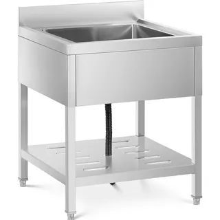 Royal Catering Spültisch - 1 Becken - Edelstahl - 50 x 50 x 25,5 cm