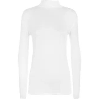 WearAll - Neu Damen Rollkragen Elastisch Langarm Top Jumper - Weiß - 36-38 - 36-38