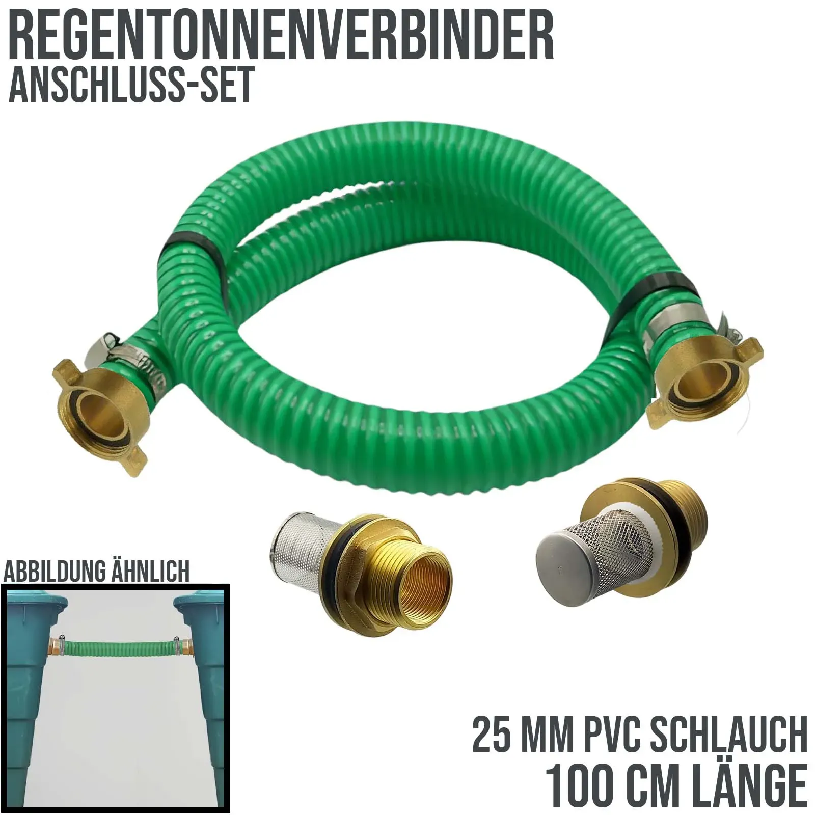 25 mm 1 Regentonnen Überlauf Fass Wasser Tank Verbinder Kupplung - 1,0 mtr"