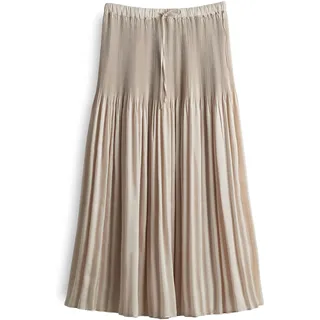 Opus Damen Midirock | Plisseerock RIBANE French A-Linie mit Komfortbund Natural Glaze, 40 - 40