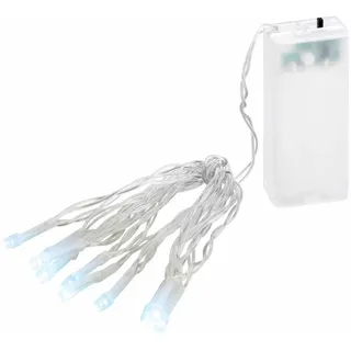 Lex LED Lichterkette Batterie 1,35m 10 LEDs kaltweiß Innen - Transparent
