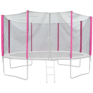 Jawinio Sicherheitsnetz pink Kunststoff, 427x427 cm, Outdoor Spielzeug