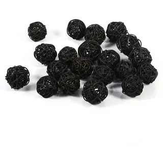 Gavigain Rattan-Kugel, 20 Stück, Dekorative Rattan-Kugeln, Dekorative Kugeln Für Mittelstück-Schalenfüller, Dekorative Rattan-Kugeln Für Zuhause, Party, Hochzeit, Dekoration, Requisiten(Schwarz)