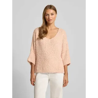 Relaxed Fit Strickpullover mit V-Ausschnitt Modell 'Em44maa', Rosa, L