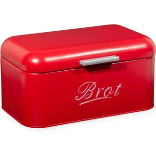 Zedelmaier Brotkasten Brotkasten aus Metall,Brot Lange Aufbewahren,Retro Brot Box mit Deckel, (1-tlg., MBH001&2), Stapelbar Brotaufbewahrungsbox rot 30.5 cm