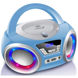 CD-Player mit LED-Beleuchtung | Kopfhöreranschluss | Tragbares Stereo Radio | Kinder Radio | Stereoanlage | USB | CD/MP3 Player | FM Radio | Kopfhöreranschluss | Aux In