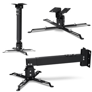 Overmax Ceiling Mount Projektorhalterung bis zu 20 kg, verstellbare Länge 25 Grad Winkelverstellung, Hergestellt aus Stahl, Wand- und Deckenmontage, leichte und stabile Konstruktion