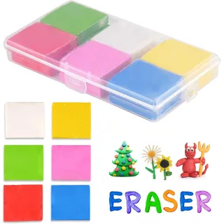 Knetradiergummi, 12 Stück Radiergummi Knete Mit Kunststoffbox, 4 X 3,5 Cm Radier