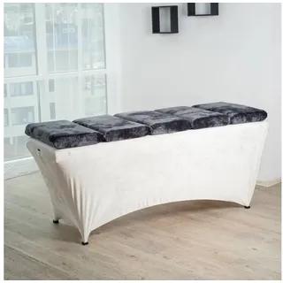 STM Company Massageliege 5-Teilige Matratze mit Memory Schaum für Massageliege, Kosmetikliege (180x60 / 190x70 cm, mit Veloursbezug), Sectional Topperfür Wimpernverlängerungen, PMU grau 190x70 cm