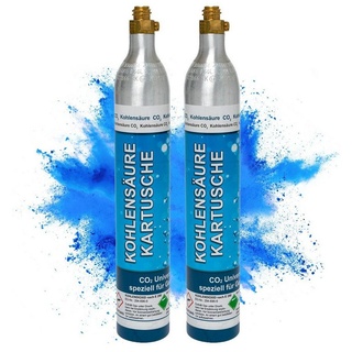Bluecraft 2x CO2-Kartusche Soda 425g für bis zu 120 Liter Sprudel Wasser abgefüllt in Deutschland | Kompatibel mit gängigen Sprudlern | Universal einsetzbar & kinderleicht austauschbar