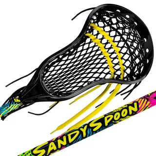 Franklin Sports Unisex – Erwachsene Mini Premium Lacrosse Stick, Schwarz/Gelb