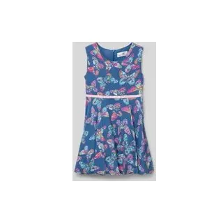 happy girls Kleid aus Viskose mit rückseitigem Reißverschluss, Blau, 116