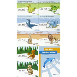 Jandorfverlag Lies Mal Hefte 1-8 und Schreiben zu Bildern - Lautgetreue Worte (Delphin)