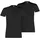 Herren T-Shirt 2er Basic Crew Tee Rundhals Kurzarm uni Schwarz L
