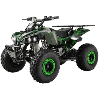 ACTIONBIKES MOTORS - Benzin-Kinderquad S-10 ATV Gepäckträger, Not-Aus-Leine, Halbautomatik Scheibenbremse (lackiert Camouflage)