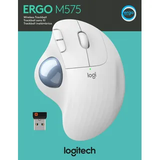 Logitech ERGO M575 Kabellose Trackball Maus Weiß