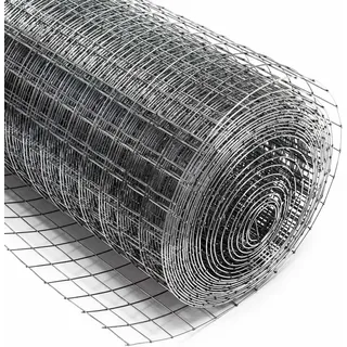 Wiltec Maschendrahtzaun 50 cm x 5 m 0,75 mm stark 19 x 19 mm Maschengröße, Volierendraht 4-Eck aus Stahl verzinkt, Drahtgitter, Vogeldraht