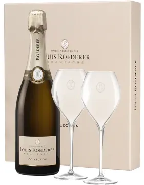 Champagner Louis Roederer - Collection 246 - Mit Etui 2 Flûtes