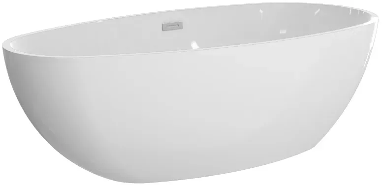 BB Freistehende Oval-Badewanne in Ei-Form aus Acryl 180 cm x 90 cm x 59 h, weiß glanz