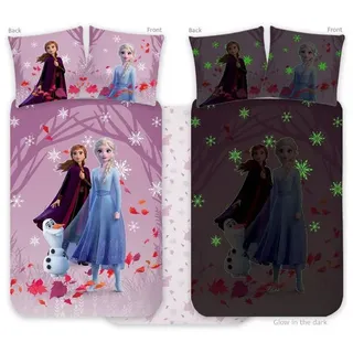 Disney Bettwäsche Disney Eiskönigin leuchtende Kinderbettwäsche 100x135cm, 100% Baumwolle