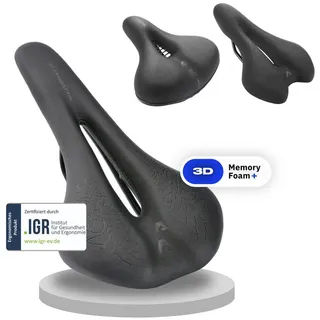 Alpensattel Fahrradsattel Alpensattel 3.0 in 3 Ausführungen wählbar (1-tlg., Race), Ergonomisch, mit Aussparung und Memory Foam für Damen und Herren Race+
