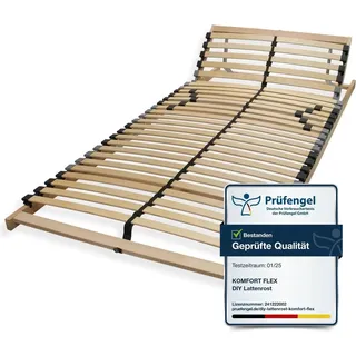 Verstellbarer Lattenrost 140x200, 7 Zonen, 28 flexible Leisten, Ergonomischer Lattenrost, hergestellt in Deutschland, Rahmen aus stabilem Buchenhoz...