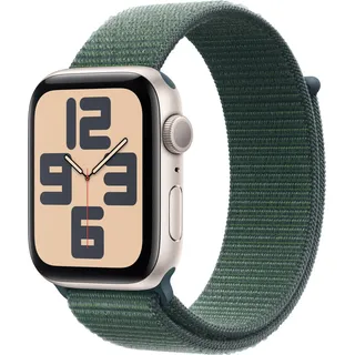 2024 GPS 44 mm Aluminiumgehäuse Silber, Sport Loop Seegrün