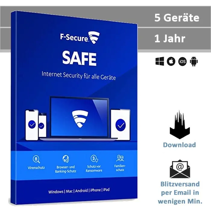 F-Secure Safe 2026, 5 Geräte - 1 Jahr, Download