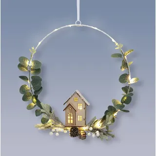 Spetebo LED Metall Ring mit Kunstblumen