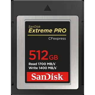 SanDisk Extreme Pro 512 GB CFexpress Typ B U1, UHS-I), Speicherkarte, Schwarz