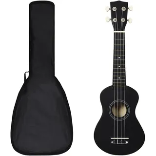 vidaXL Sopran-Ukulele-Set mit Tasche für Kinder Schwarz 21"