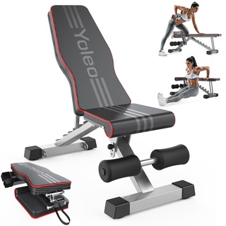 YOLEO klappbare Hantelbank Training Fitness Bank Bauchtrainer Schrägbank mit 6-Fach 250kg