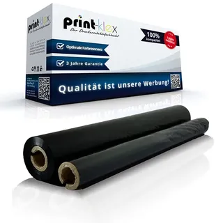 Print-Klex Thermorolle kompatibel für Brother Fax V 1 Fax T 102 Fax T 104 Fax T 106 Fax T 7 Plus Fax T 72 Fax T 74 Fax T 76 Fax T 78 PC 72 RF Schwarz K - Eco Pro Serie Thermoband Faxrolle