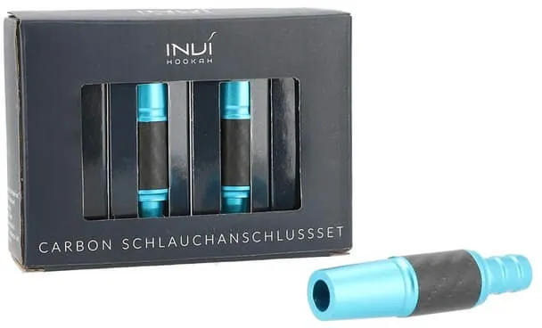 INVI Schlauchanschluss Set Alu-Carbon 18/8er | Skyblue