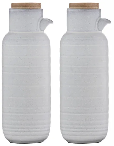 Ladelle Keramik Essig und Öl 2er Set CROFT - weiß