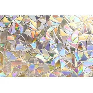 Marapon MARAPON® Sichtschutzfolie Fenster Regenbogeneffekt [90x200 cm] inkl. eBook mit Profitipps - statische Haftung - Fensterfolie selbsthaftend Blickdicht - 3D Dekorfolie Milchglasfolie