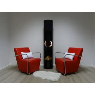 Ethanol & Gelkamin Gel Kamin Modell Hightower XL Schwarz mit Holzfach - Schwarz