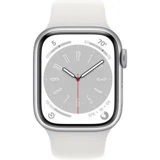 GPS 41 mm Aluminiumgehäuse silber, Sportarmband weiß