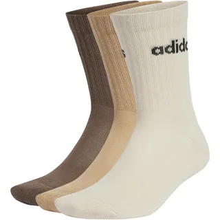 adidas Linear Crew Cushioned Socks 3 Pairs, WONDERWHI/MAGBEI/EARSTR, 42-45