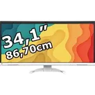 Eizo Monitor EV3450XC-WT FlexScan, 34,1 Zoll, UWQHD 3440 x 1440 Pixel, 5 ms, 60 Hz, Curved, mit Webcam