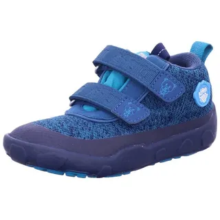 Affenzahn Übergangsschuh Knit Happy wasserdicht atmungsaktiv vegan mit Kaltfutter, Klettverschlüssen und Rutschfester Sohle Größe 21-32 - Blau, 21 EU