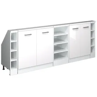 Vicco Dachschrägenschrank-Set Rion 210 x 83,8 x 46 cm Weiß Hochglanz
