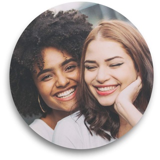 Personalisierbares rundes Mousepad mit eigenen Fotos, Texten und Logos selbst gestalten - ca. Ø 20 cm - Rutschfestes, Flexibles Gummipad mit Stoff-Oberfläche