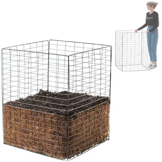 KADAX Metall Komposter 450 Liter, 70x70x90 cm, Gartenkomposter aus Metallgitter, Kompostbehälter, Kompostgitter, Metallkomposter, Kompost Behälter