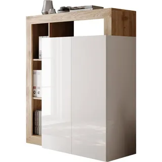 INOSIGN Sekretär »Hamburg Breite 108 cm, Höhe 126 cm, 2 Türen, PC-Schrank, Home-Office,«, dekorativer Rahmen, Tastaturauszug, Stauraum, Multifunktional, braun