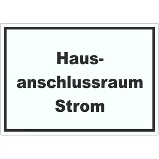 Hausanschlussraum Strom Aufkleber mit Text HAR waagerecht A4 (210x297mm)